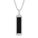 Stainless Steel Black Ion Plated Franco Link Inlay Drop Bar Pendant