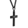 Diamond Accent Black Stainless Steel Cross Pendant