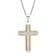 Diamond Accent Stainless Steel Yellow Ion Plated Cross Pendant