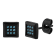 1/10CTW BLUE DIAMOND & BLACK IP STAINLESS STEEL EARRINGS