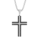3/4CTW Black and White Diamond Stainless Steel Black Ion Plated Cross Pendant