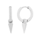Stainless Steel Spike Dangle Huggie Hoop Earrings in White