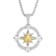 1/4CTW Diamond Stainless Steel North Star Pendant