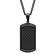1/8CTW Diamond Stainless Steel Black Ion Plated Carbon Fiber Dog Tag Pendant