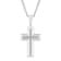 1/10CTW Diamond Stainless Steel Stacked Cross Pendant