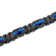Stainless Steel Black & Blue Ion Plated Rivets Link Bracelet