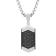 3/8CTW Black and White Diamond Two-Tone Stainless Steel Dog Tag Pendant