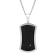Diamond Accent Stainless Steel Frozen Satin Black Ion Plated Dog Tag Pendant