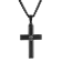 Diamond Accent Black Stainless Steel Cross Pendant