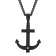 Stainless Steel Anchor Pendant with Matte Black Finish