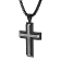 0.50CTW Black and White Diamond Stainless Steel Cross