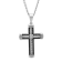 0.03CTW Stainless Steel with Black IP Twist Design Cross