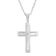 Diamond Accent Stainless Steel Frozen Finish Stacked Cross Pendant