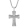 0.16CTW Diamond Stainless Steel Stacked Cross Pendant