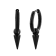 Stainless Steel Spike Dangle Huggie Hoop Earrings in Black