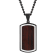Black Stainless Steel Woodgrain Carbon Fiber Inlay Dog Tag Pendant