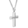 0.05CTW Stainless Steel Scalloped Edge Cross