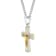 Stainless Steel with Yellow IP Crucifix