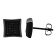 1/4CTW Black Diamond Black Stainless Steel Stud Earrings