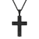 Black Diamond Accent Stainless Steel Black Ion Plated with Forged Carbon
Fiber Cross Pendant