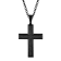 1/2CTW Black Diamond Stainless Steel Black Ion Plated Cross Pendant
