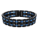 Stainless Steel with Black and Blue Finish Link Bracelet