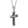 0.03CTW Stainless Steel with Black IP Twist Design Cross