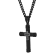 1/20CTW Black Diamond Stainless Steel Black IP Plated Cross With Chain.