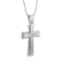 1/4CTW Diamond Stainless Steel Stacked XL Cross Pendant