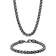 Gunmetal Gray Stainless Steel 6MM Square Rolo Link Chain Necklace &
Bracelet Set