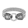 Stainless Steel Double Lions Head Bracelet