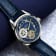 Men's Skeleton Watch, Silver Case, Blue Dial and Blue Leather Strap