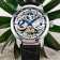 Men's Automatic Stainless Steel Watch on Black Leather Strap, Silver
Skeletonized Dial