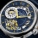 Men's Skeleton Watch, Silver Case, Blue Dial and Blue Leather Strap