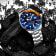 Men's Automatic Watch, Blue Dial and Bezel, Stainless Steel Bracelet,
Deployant Buckle