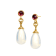 Mogul Large Gemstone Drop Moonstone and Rubellite Earrings