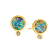 Cosmic Boulder Opal and Diamond Studs