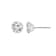 LUXGEM 14K White Gold Round Cut Solitaire Studs | 4 carat Cubic Zirconia