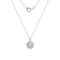 LUXGEM 14K White Gold Round Halo Pendant Necklace | 0.5 Carat Cubic Zirconia