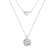 LUXGEM 10K White Gold Round Cut Pendant Necklace | 3 Carat Cubic Zirconia