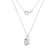 LUXGEM 10K White Gold Round Cut Pendant Necklace | 2 Carat Cubic Zirconia