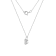 LUXGEM 10K White Gold Oval Cut Pendant Necklace | 1 Carat Cubic Zirconia