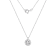 LUXGEM 10K White Gold Bezel Round Cut Pendant Necklace | 0.5 Carat Cubic Zirconia
