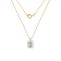 LUXGEM 14K Yellow Gold Emerald Cut Pendant Necklace | 1 Carat Cubic Zirconia