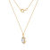 LUXGEM 14K Yellow Gold Round Halo Pendant Necklace | 3 Carat Cubic Zirconia