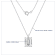 LUXGEM 14K White Gold Emerald Cut Pendant Necklace | 3 Carat Cubic Zirconia