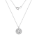 LUXGEM 14K White Gold Round Halo Pendant Necklace | 3 Carat Cubic Zirconia