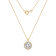 LUXGEM 14K Yellow Gold Round Halo Pendant Necklace | 2 Carat Cubic Zirconia