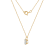 LUXGEM 10K Yellow Gold Oval Cut Pendant Necklace | 1 Carat Cubic Zirconia