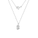 LUXGEM 10K White Gold Oval Cut Pendant Necklace | 3 Carat Cubic Zirconia